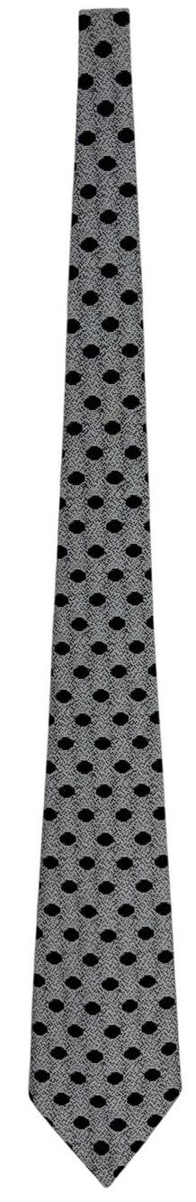 Vintage 70s Ladybug Label Green White Geometric Wide Polyester Tie